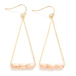 Wholesale simple Gold Triangle Drop Earrings Cushion Cut Beads L