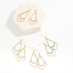 Wholesale gold Diamond Drop Earrings Beaded Wire Wrapped Detail L