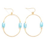 Wholesale cushion Cut Bead Linked Gold Half Circles Drop Earrings L