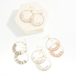 Wholesale gold Hoop Drop Earrings Cushion Cut Beads L