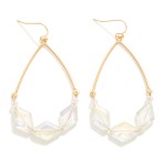 Wholesale linked Gold Teardrop Beaded Drop Earrings L