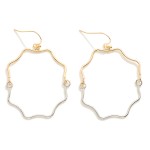 Wholesale metal Crimped Linked Hoop Drop Earrings L