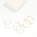 Wholesale metal Crimped Linked Hoop Drop Earrings L