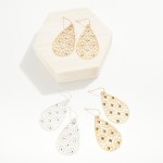 Wholesale rhinestone Studded Quatrefoil Lattice Drop Earrings L