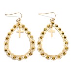 Wholesale scalloped Metal Teardrop Drop Earrings Rhinestone Studs Cross Charms L