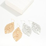 Metal Leaf Drop Earrings 

- Approximately 2.25" L