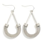 Metal Tone Teardrop Earrings With Metal Mesh Detail

- Approximately 2.25" L