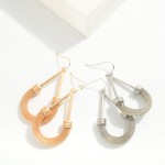 Metal Tone Teardrop Earrings With Metal Mesh Detail

- Approximately 2.25" L