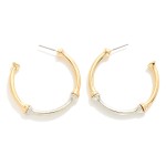 Wholesale two Metal Bamboo Hoop Earrings D