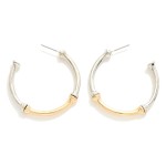 Wholesale two Metal Bamboo Hoop Earrings D