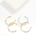 Wholesale two Metal Bamboo Hoop Earrings D