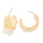 Metal Tone Woven Hoop Earrings

- Approximately 1" D