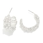 Wholesale metal Woven Hoop Earrings D