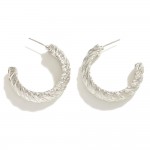 Wholesale chunky Textured Metal Hoop Earrings D