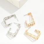 Wholesale plated Brass Rectangular Twisted Wire Hoop Earrings Brass Base L