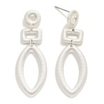 Wholesale linked Ribbed Metal Geometric Shapes Drop Earrings L