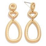 Wholesale linked Ribbed Metal Shapes Drop Earrings L