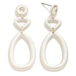 Wholesale linked Ribbed Metal Shapes Drop Earrings L