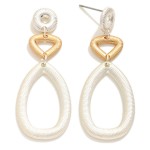 Wholesale linked Ribbed Metal Shapes Drop Earrings L