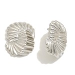Wholesale metal Ribbed Post Drop Earrings L