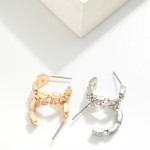 Wholesale metal Chain Link Hoop Earrings Rhinestone Details D