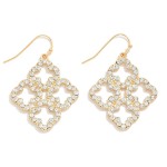 Wholesale rhinestone Studded Cluster Clovers Drop Earrings L
