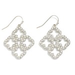 Wholesale rhinestone Studded Cluster Clovers Drop Earrings L
