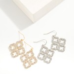 Wholesale rhinestone Studded Cluster Clovers Drop Earrings L