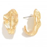 Wholesale metal Leaf Hoop Post Drop Earrings L