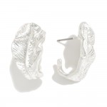 Wholesale metal Leaf Hoop Post Drop Earrings L