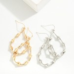 Wholesale metal Bamboo Teardrop Drop Earrings L