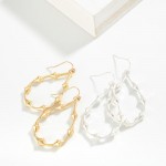 Wholesale metal Bamboo Teardrop Drop Earrings L