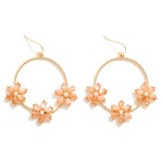 Wholesale twisted Hoop Drop Earrings Rhinestone Pearl Flowers L