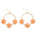 Wholesale twisted Hoop Drop Earrings Rhinestone Pearl Flowers L