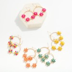 Wholesale twisted Hoop Drop Earrings Rhinestone Pearl Flowers L