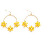 Wholesale twisted Hoop Drop Earrings Rhinestone Pearl Flowers L