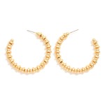 Wholesale metal Beaded Hoop Earrings D