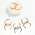 Wholesale metal Beaded Hoop Earrings D