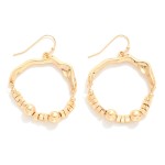 Wholesale eccentric Metal Half Hoop Beaded Wire Drop Earrings L