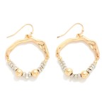 Wholesale eccentric Metal Half Hoop Beaded Wire Drop Earrings L