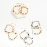Wholesale eccentric Metal Half Hoop Beaded Wire Drop Earrings L