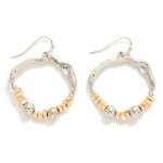 Wholesale eccentric Metal Half Hoop Beaded Wire Drop Earrings L