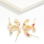 Wholesale multi Color Oval Rhinestone Studded Huggie Hoop Earrings D