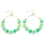 Wholesale cluster Beaded Metal Wire Hoop Drop Earrings L