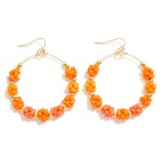 Wholesale cluster Beaded Metal Wire Hoop Drop Earrings L