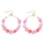 Wholesale cluster Beaded Metal Wire Hoop Drop Earrings L