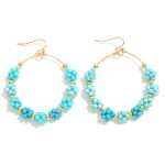 Wholesale cluster Beaded Metal Wire Hoop Drop Earrings L