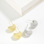 Wholesale textured Metal Half Huggie Hoop Earrings L