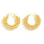 Wholesale metal Ball Wrapped Hoop Earrings D