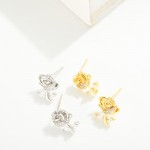 Wholesale do Everything Love Cubic Zirconia Flower Stud Earrings Brass Base Hypo